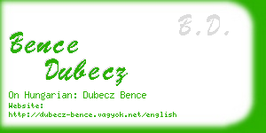 bence dubecz business card
